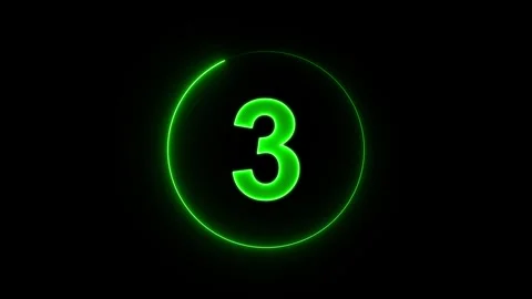 Neon countdown animation video with black background. Stock Footage 311761024