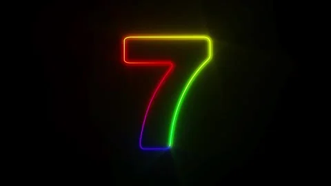 Neon countdown on black background. 3D render Video stock 276820206