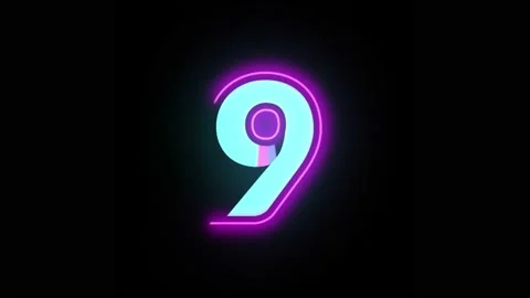 Neon countdown with black background. Stock Footage 152669709