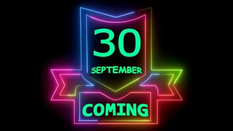Neon countdown display for coming soon Stock Illustration