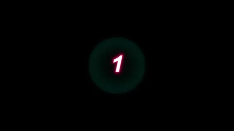 Neon countdown from five to one with colourful fireworks and happy new year.. Stockbeeldmateriaal 343820838