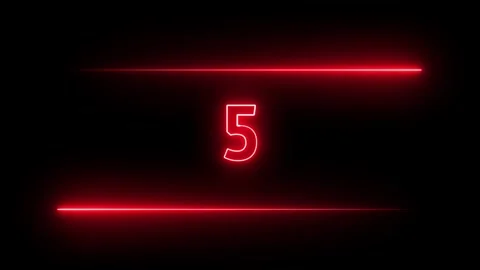 Neon countdown from nine to zero motion graphic. Vidéo 331898898