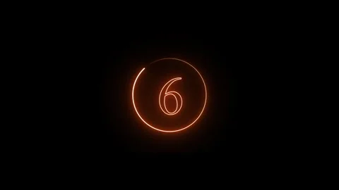 Neon countdown from ten to zero, motion graphic of electric line numbers on.. Stockbeeldmateriaal 338253013