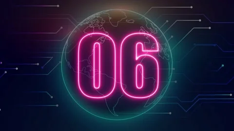 Neon Countdown Timer animation. vd 1599 Stock Footage 172107013