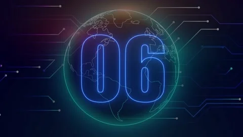 Neon Countdown Timer animation. vd 1602 Video stock 172107073