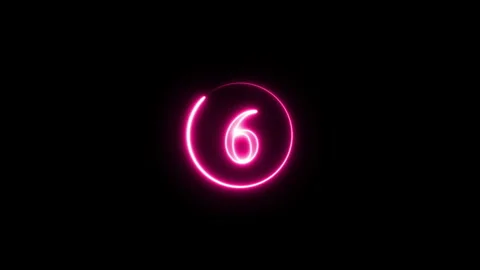 Neon countdown timer from ten to zero with glowing pink numbers on black ba.. Stock Footage 338253012
