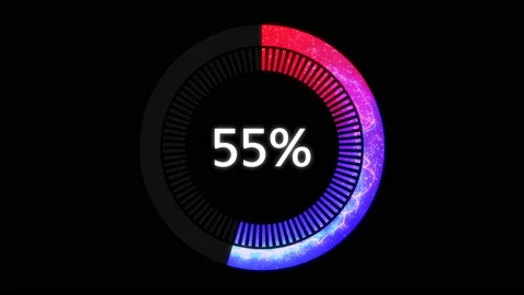 Neon counter indicator speedometer pink and blue colors Stock Footage 96291706