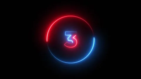 Neon counting down from 5 to 0 with go text animation Stock Footage 320172197