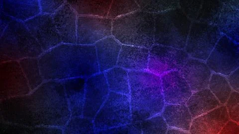 Neon Cracked Texture Background in Blue Red and Purple Glow Stock Photos