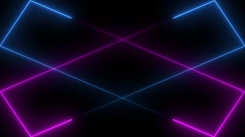 Neon cross line rectangle frame isolated animation on black background. Neo.. Stock Footage 332049674