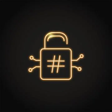 Neon cryptographic hash function icon Stock-Illustration