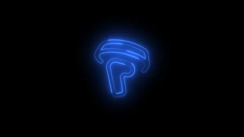 Neon ctrl spatial left icon glowing black background animation Stock Footage 289471384