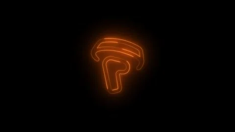 Neon ctrl spatial left icon glowing black background animation Stock Footage 289471388