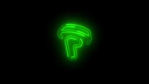 Neon ctrl spatial left icon glowing black background animation Stock Footage 289471403