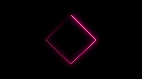 Neon Cube box icon loop animation, glowing box frame line moving. Stock Footage 321742732