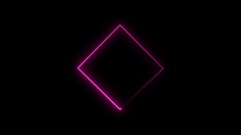 Neon Cube box icon loop animation, glowing box frame line moving. Stock Footage 321743089