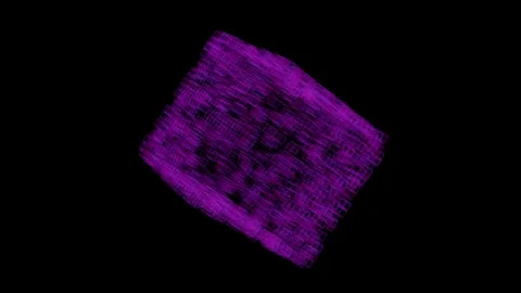 Neon cube made from smaller cubes in colorful rotating loop animation Stock Footage 156023821