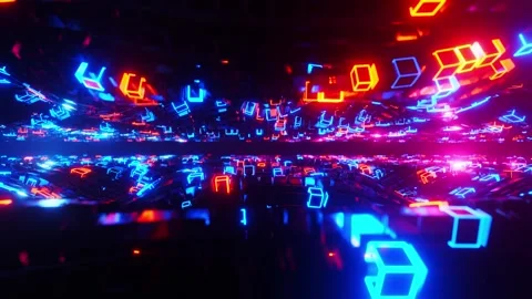 Neon Cube Wave. Looped animation Stock Footage 277936352