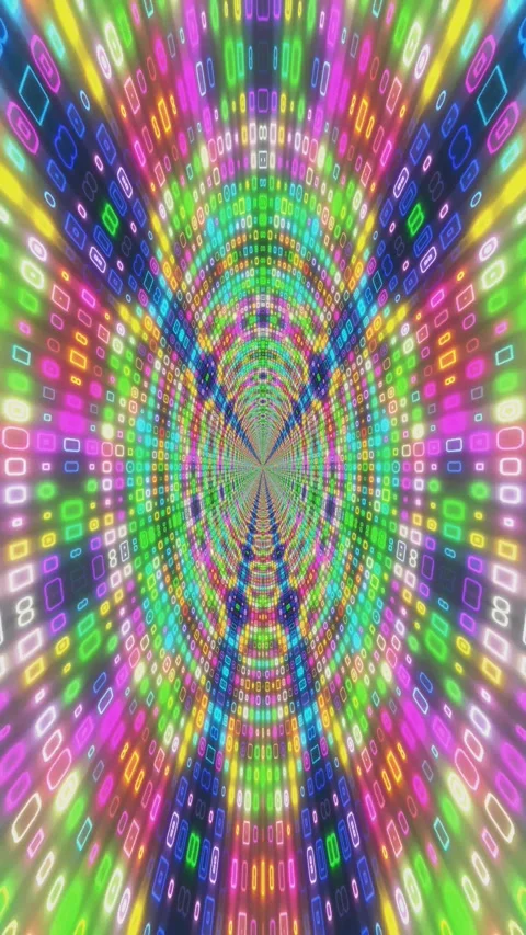 Neon cubes endless tunnel animation Stock Footage 328476962