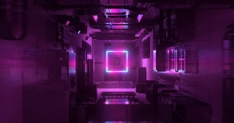 Neon cubes Stock Footage 102272805