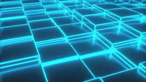 Neon cubes Stock Illustration