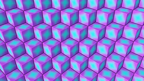 Neon Cubes Loop Background Stock Footage 96606601