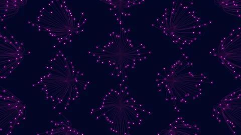 Neon cubes pattern with glitters and lines on black gradient Stock Footage 235832078