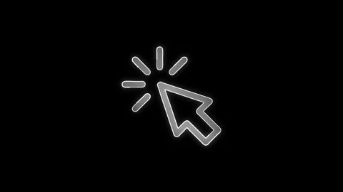 Neon cursor click icon. computer click concept 库存影片 299566395