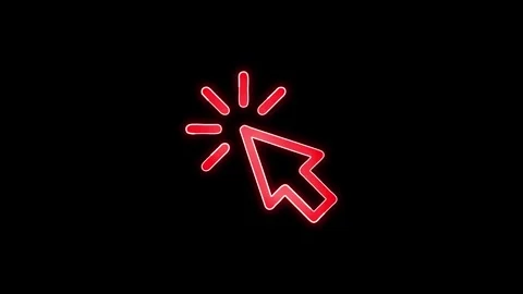 Neon cursor click icon. computer click concept Stock Footage 299566435