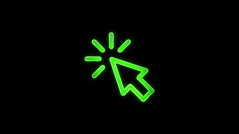Neon cursor click icon. computer click concept 库存影片 299566438