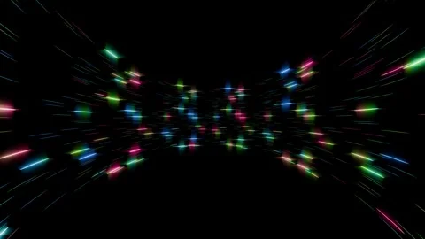 Neon Curved Light Trails Abstract Motion Loop Vidéo 334761008