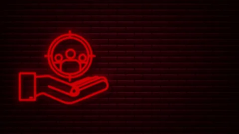 Neon Customer relationship management concept with hands. Organization of data Stock Footage 169287629