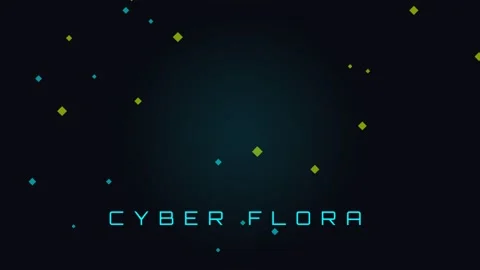 Neon cyber floral pattern background with glowing futuristic plant design Stock Footage 337655915