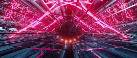 Neon cyber punk hyper loop tunnel, futuristic subway space travel 스톡 동영상 154447155