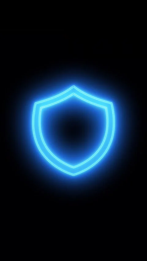 Neon Cyber Security Shield Animation Stock Footage 346566493