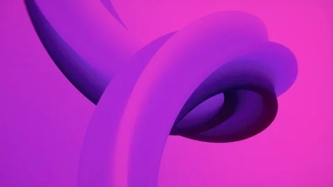 Neon cyberpunk 3D loop dark purple matte knot over vibrant pink Stock-Footage 343289583