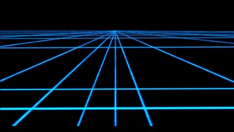 Neon cyberpunk Perspective grid with transparency 4k loop Stock-Footage 106727169