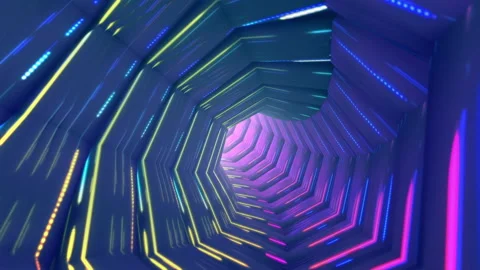 Neon Cyberpunk VJ Tunnel Loop Motion Bac... | Stock Video | Pond5