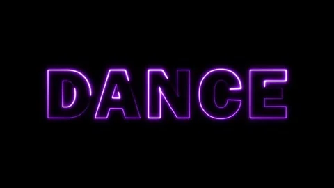 Neon Dance Text Animation – 4K Animated Glowing Text on Black Background Stock Footage 317775250