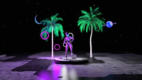 Neon Dancer 4K 04 Stock Footage 99353821