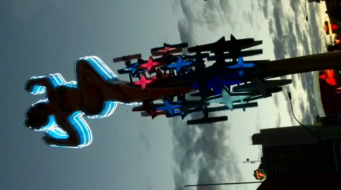 Neon dancer in Las Vegas Stock Footage 688976