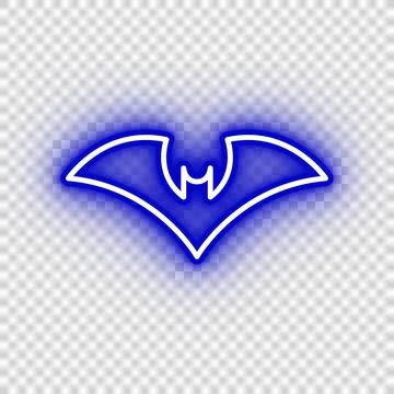 Neon dark blue bat icon Stock Illustration