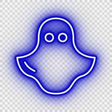 Neon dark blue ghost icon Stock Illustration