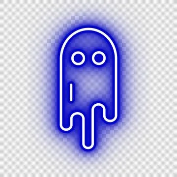 Neon dark blue ghost icon Stock Illustration