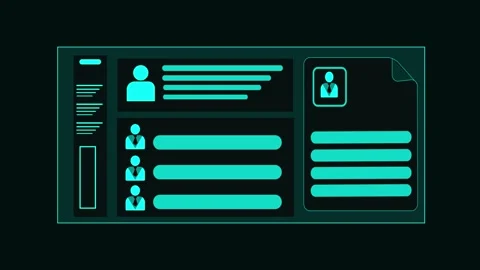 Neon dashboard interface animation on dark background. Neon dashboard inter.. Stock Footage 336895983