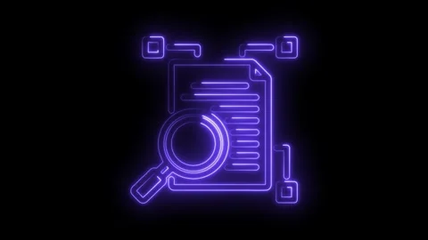 Neon data analysis diagram search engine optimization modern technology and Stock Footage 330782565