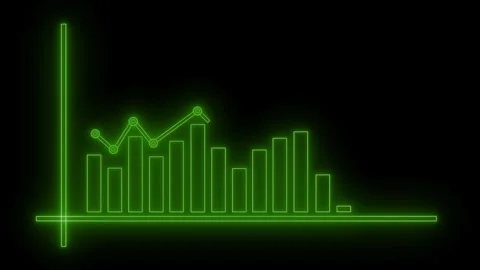 Neon Data Analysis Graph Animation, Stock Market Style Growth Chart Animati.. Vídeo Stock 311714334