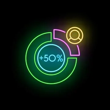 Neon data analytics showing user growth percentage イラスト素材