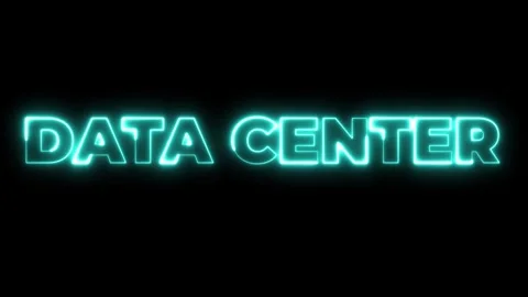 Neon Data Center Sign: Digital Technology and Information Age Stock Footage 311447598