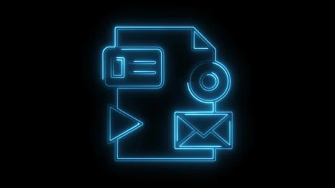 Neon data flow animation for business and communication,glowing tech proces.. Stock Footage 308901891